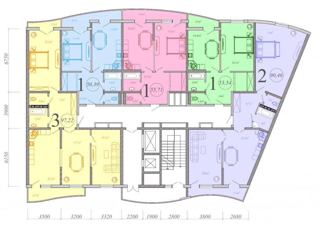Планировка 1-комн. 3
